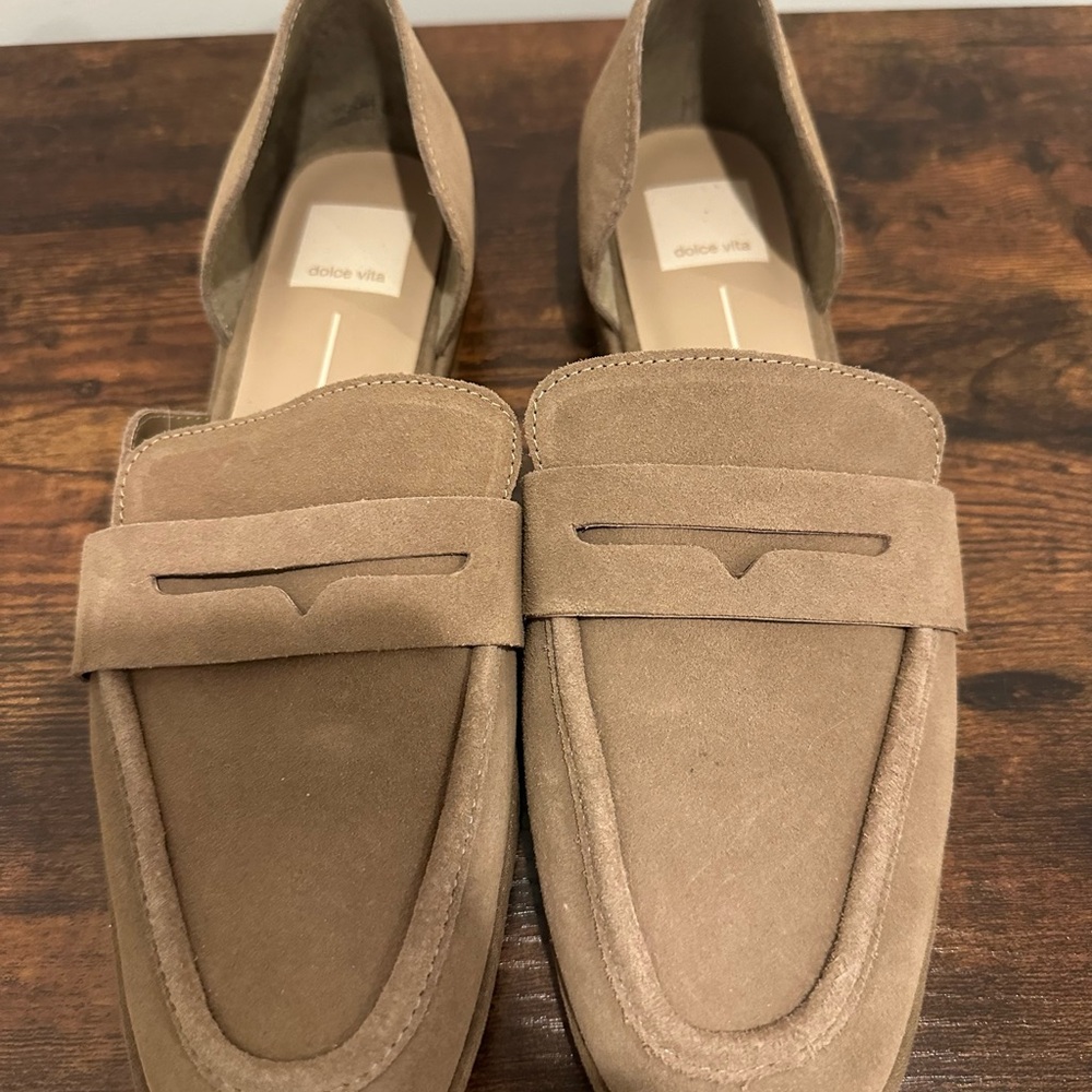 Dolce Vita Taupe Suede Loafers. Never worn.
